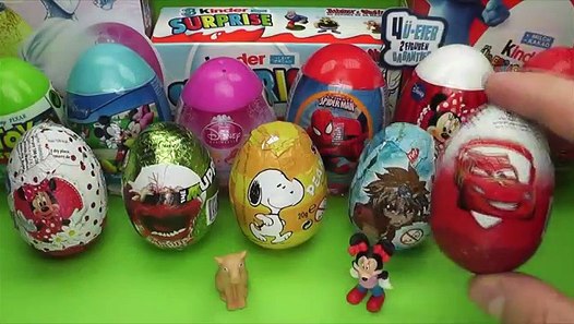 24 Surprise Eggs Kinder Surprise Mickey Mouse Minnie Mouse Cars 2