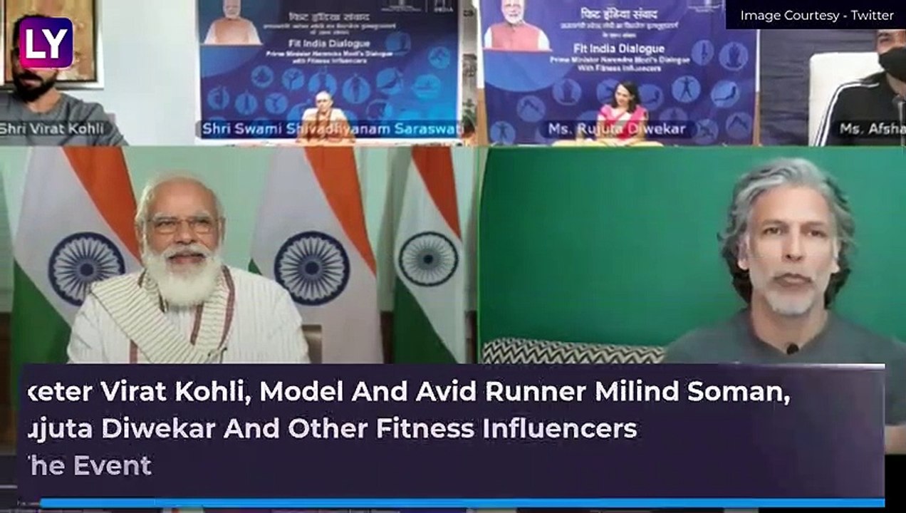 PM Narendra Modi Interacts With Virat Kohli Milind Soman Others On