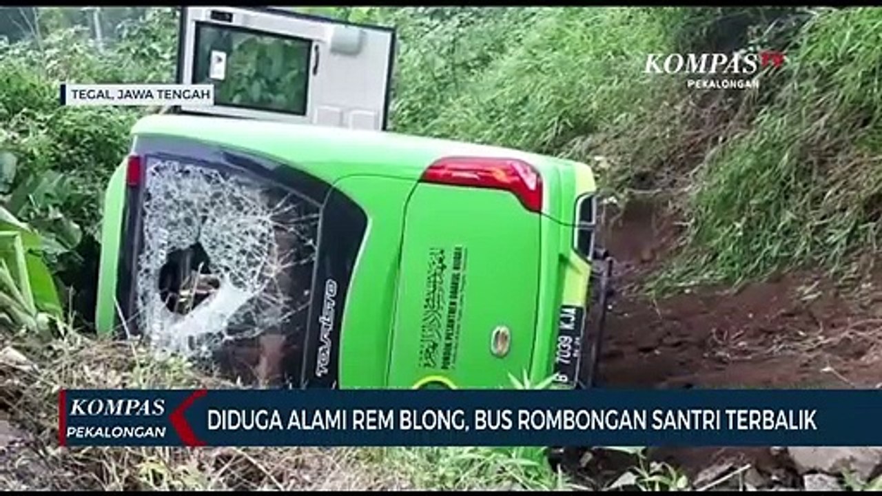 Diduga Alami Rem Blong Bus Rombongan Santri Terbalik Video Dailymotion