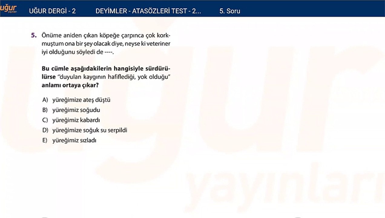 Türkçe Deyimler ve Atasözleri Test 2 Soru 5 Dailymotion Video