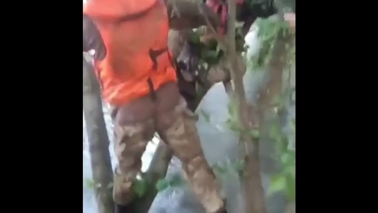 Diga Kakhovka Soldati Russi Su Alberi Per Sfuggire A Piena Video