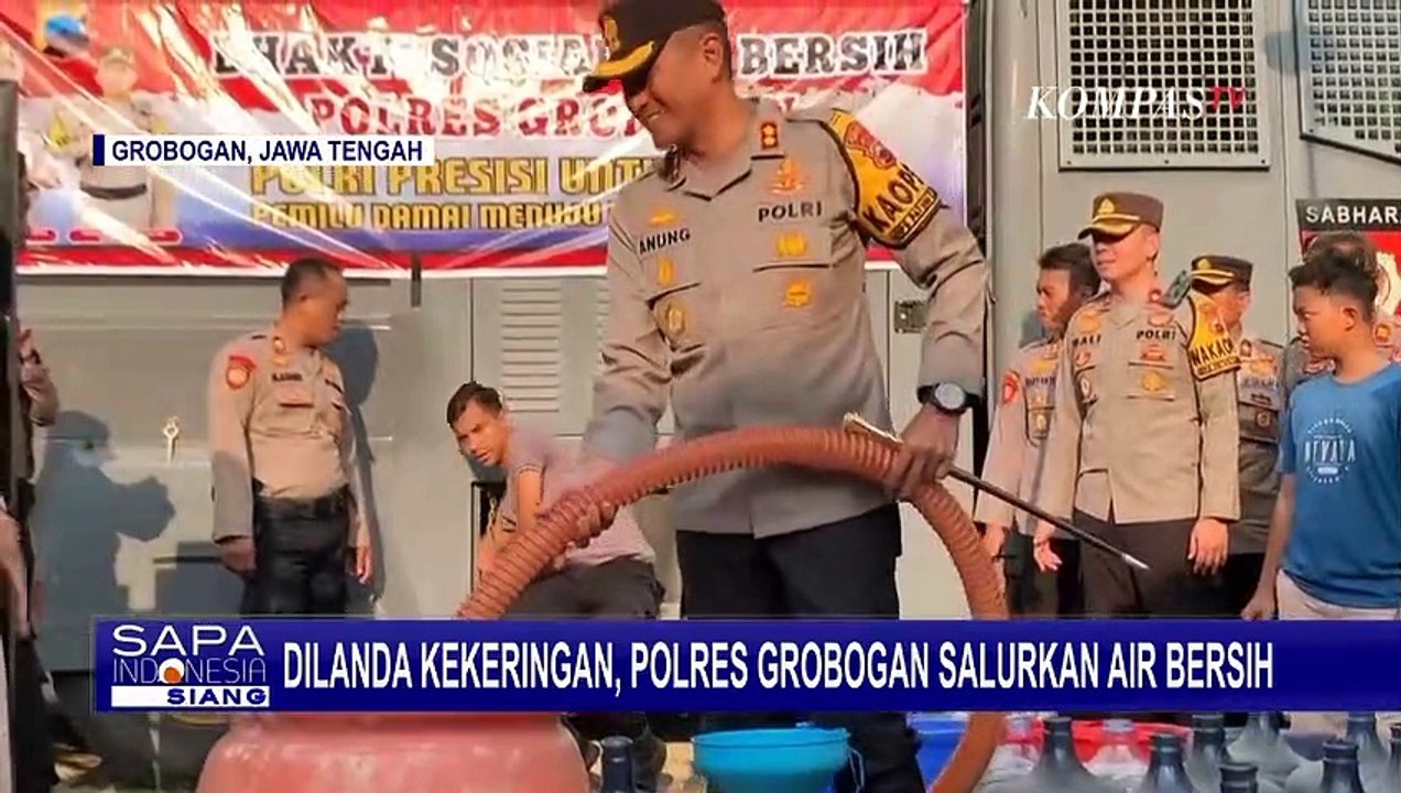 2 Bulan Alami Kekeringan Polres Grobogan Salurkan Air Bersih Untuk