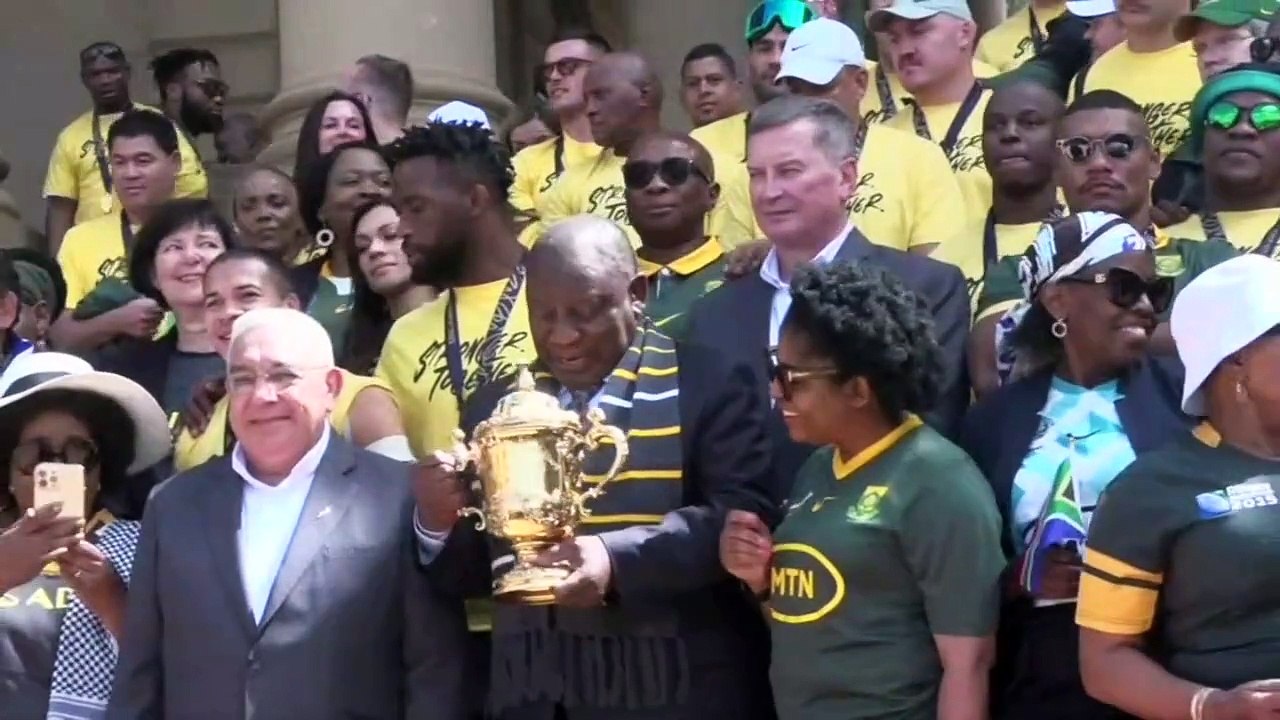 Afrique Du Sud Le Pr Sident Ramaphosa Rencontre Les Springboks Apr S