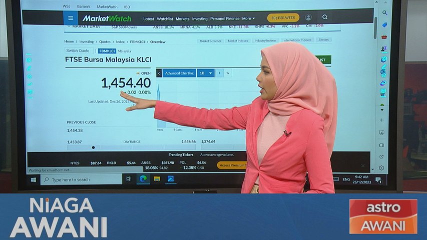 Niaga AWANI Prestasi Bursa Malaysia Setakat 26 Disember 2023 Astro Awani