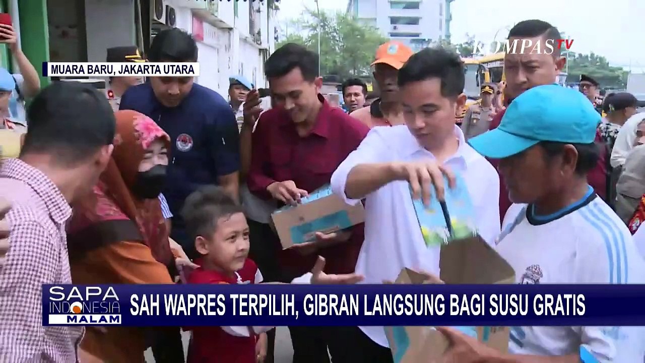 Sah Jadi Wapres Terpilih Gibran Langsung Bagi Susu Gratis Di Rusun