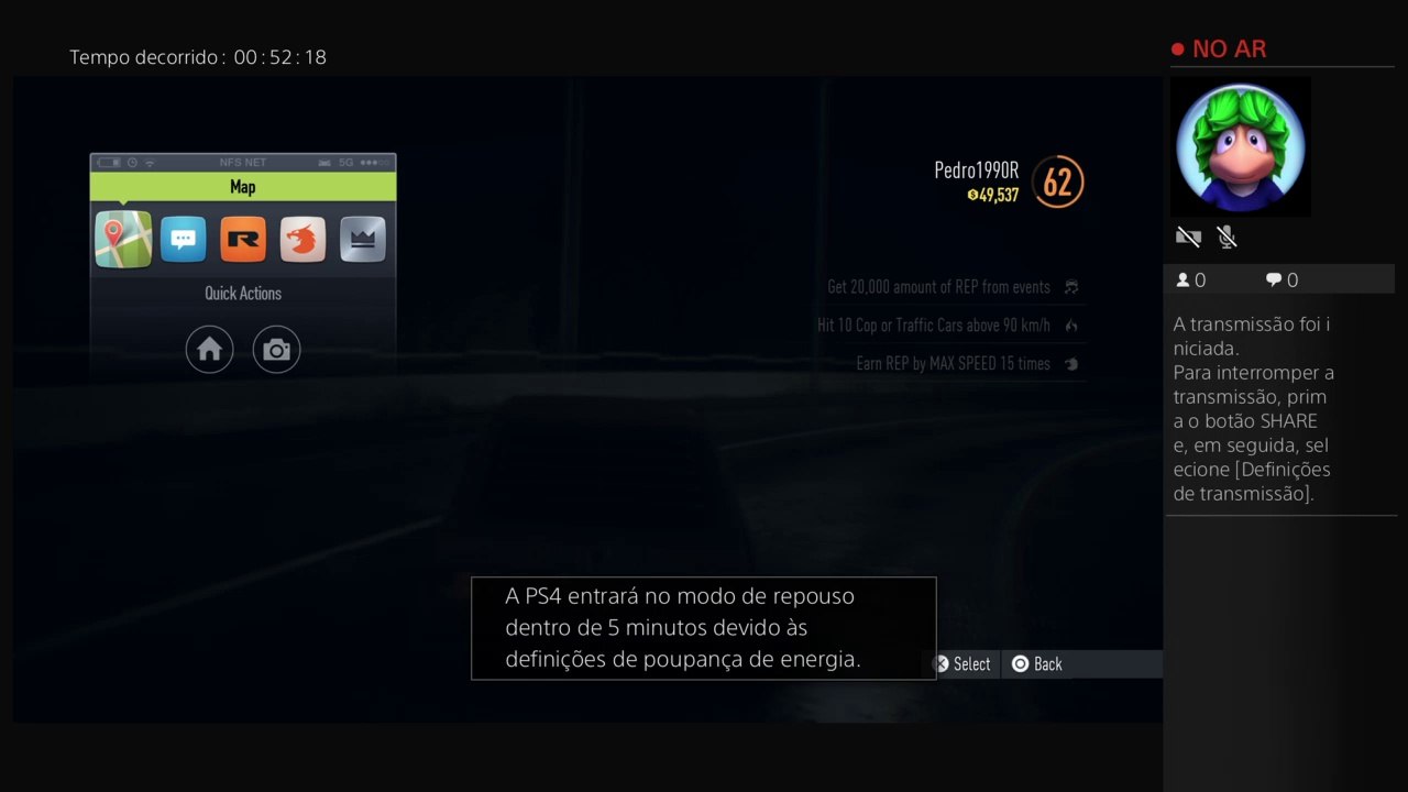 Transmissão ao vivo da PS4 de Pedro1990R