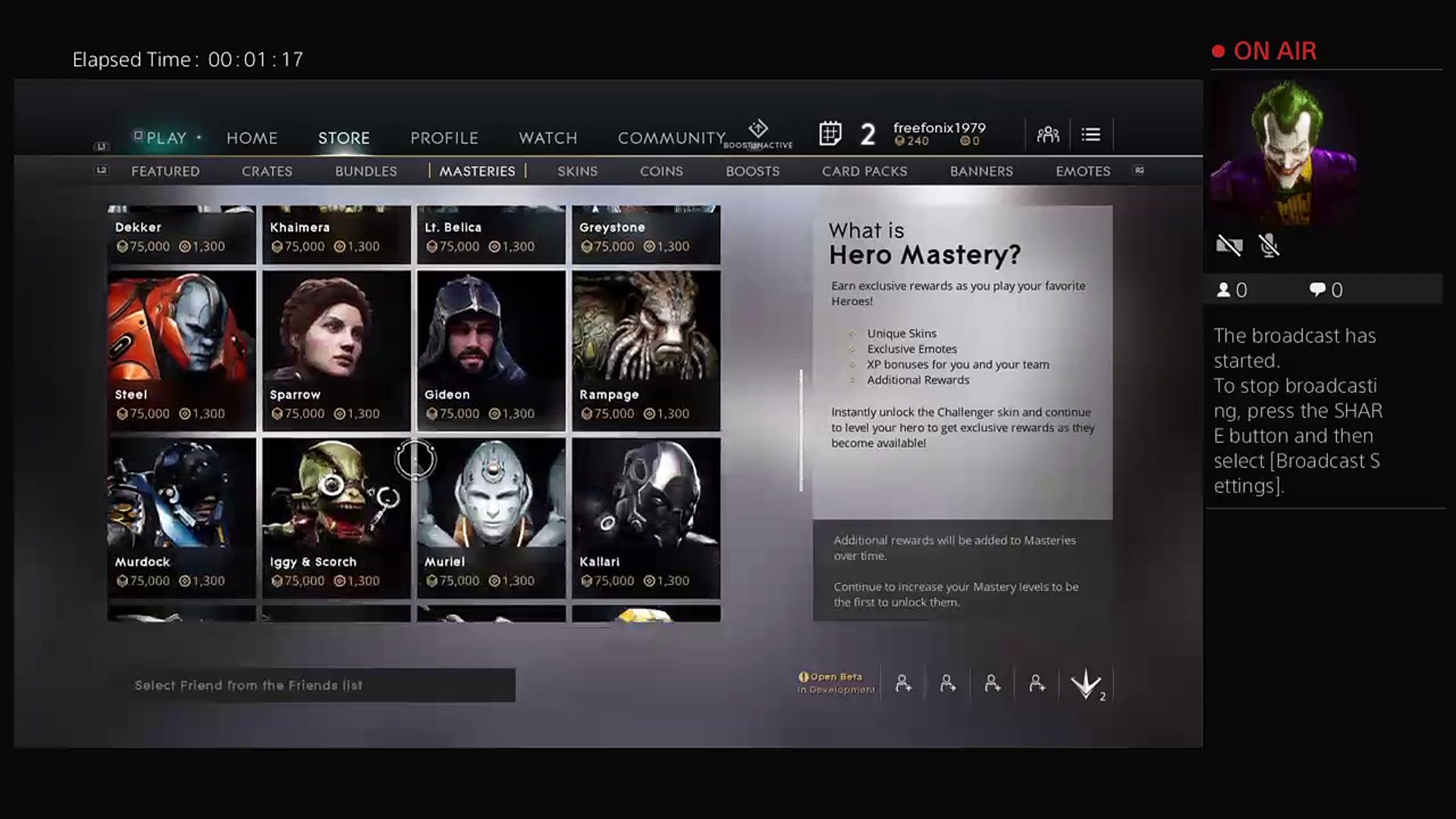 Freefall gaming