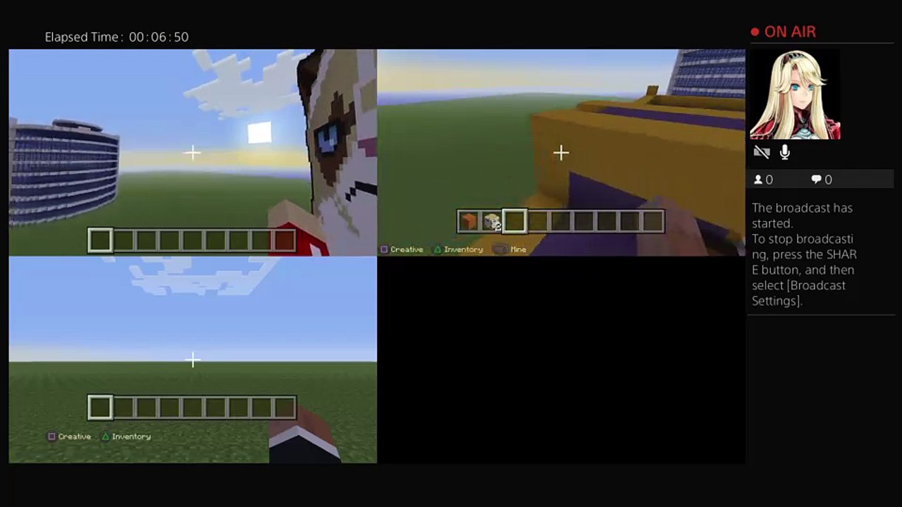 Playing minecraft