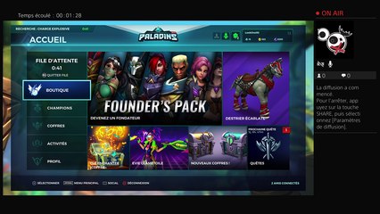 Diffusion PS4 en direct de LookOne95 sur Paladins avec tortank95