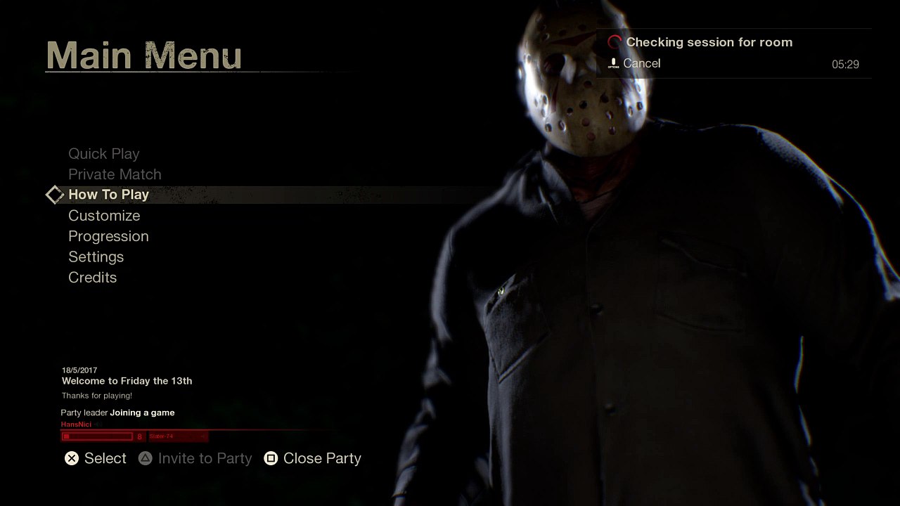 Freitag der 13Th suche noch Mitspieler 18+