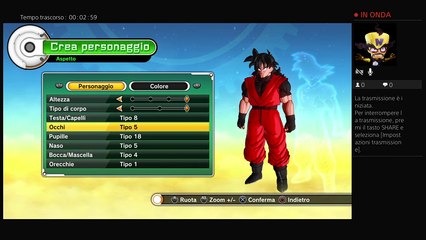 Trasmissione PS4 live di dragon ball xenoverse