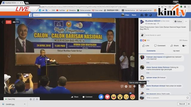 LIVE: BN Kedah umum calon PRU14