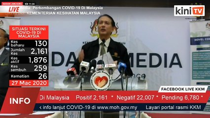LIVE: Perkembangan terkini Covid-19 oleh Kementerian Kesihatan