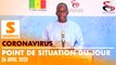 En direct - Coronavirus: Suivez le point de situation de ce Dimanche 26 avril au Sénégal