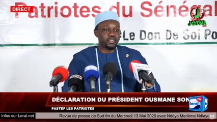 En DIrect -  Le Président de Pastef Ousmane Sonko  s'adresser aux sénégalais