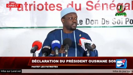 En DIrect -  Le Président de Pastef Ousmane Sonko  s'adresser aux sénégalais