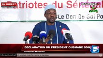 En DIrect -  Le Président de Pastef Ousmane Sonko  s'adresser aux sénégalais
