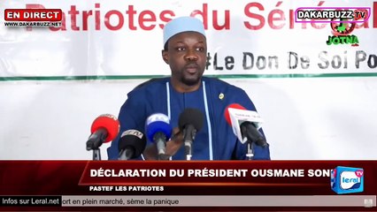 En DIrect -  Le Président de Pastef Ousmane Sonko  s'adresser aux sénégalais