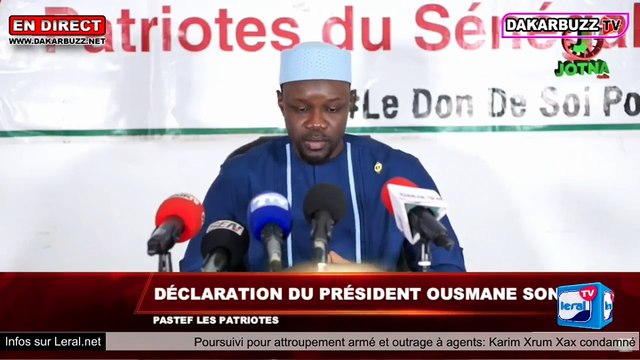En DIrect - Le Président de Pastef Ousmane Sonko s'adresser aux sénégalais