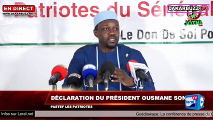 En DIrect -  Le Président de Pastef Ousmane Sonko  s'adresser aux sénégalais