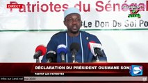 En DIrect -  Le Président de Pastef Ousmane Sonko  s'adresser aux sénégalais