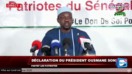En DIrect -  Le Président de Pastef Ousmane Sonko  s'adresser aux sénégalais