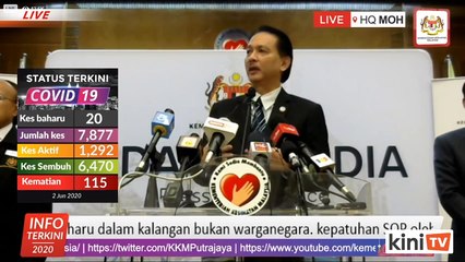 LIVE: Covid-19 situation update by Health DG Dr Noor Hisham Abdullah