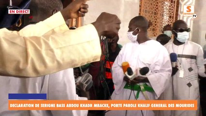 Direct: Declaration de Serigne Bass Abdou Khadr Mbacke