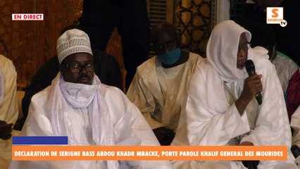 Direct: Declaration de Serigne Bass Abdou Khadr Mbacke