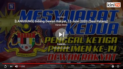 Dewan Rakyat Proceedings: 5 August 2020 (Afternoon Session)