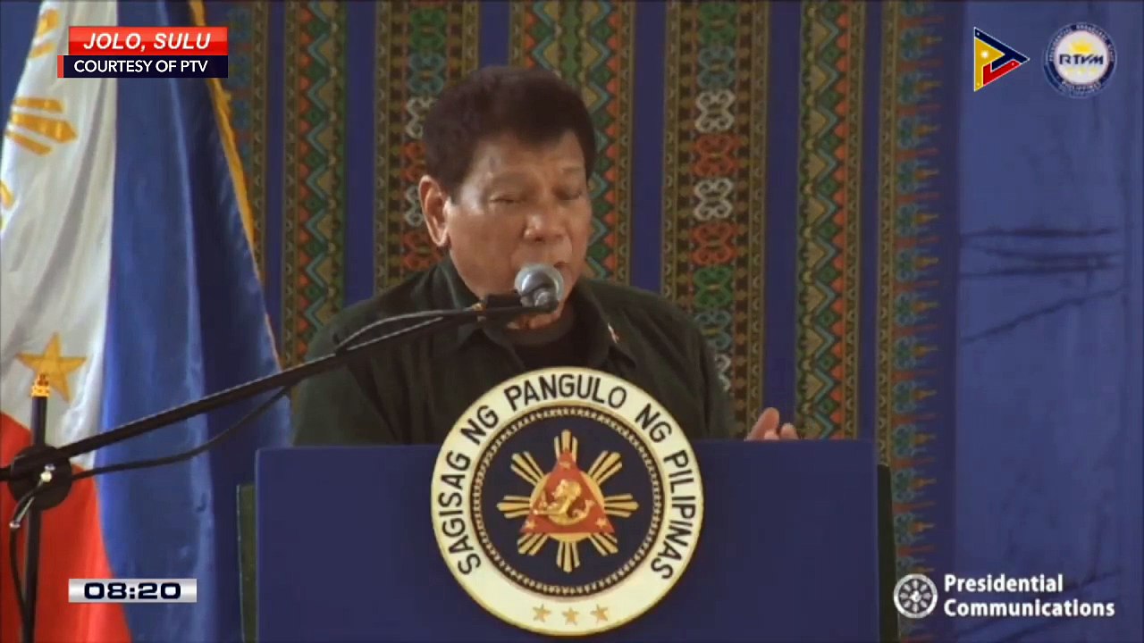 Duterte in Jolo, Sulu after twin blasts
