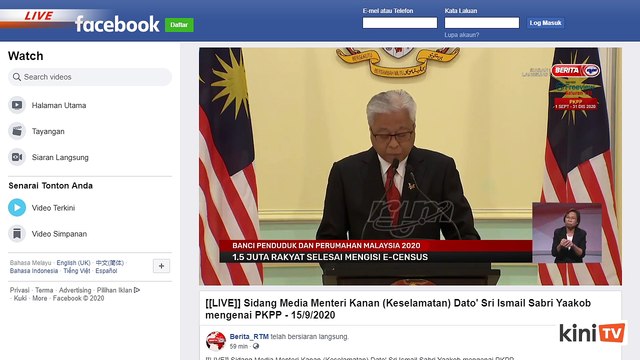 LIVE: Covid-19 situation update by Senior Minister Ismail Sabri Yaakob