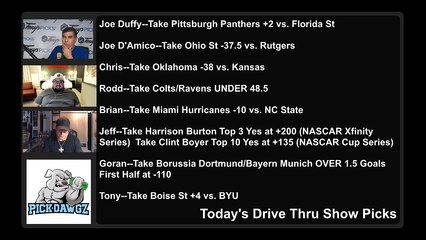 Drive Thru Show Free Picks Friday NCAAF Picks NFL Picks 11-6-2020