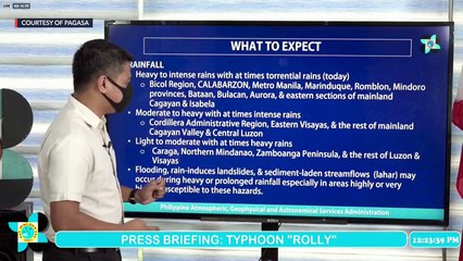 Press Briefing: Super Typhoon #RollyPH 11AM update | Sunday, November 1