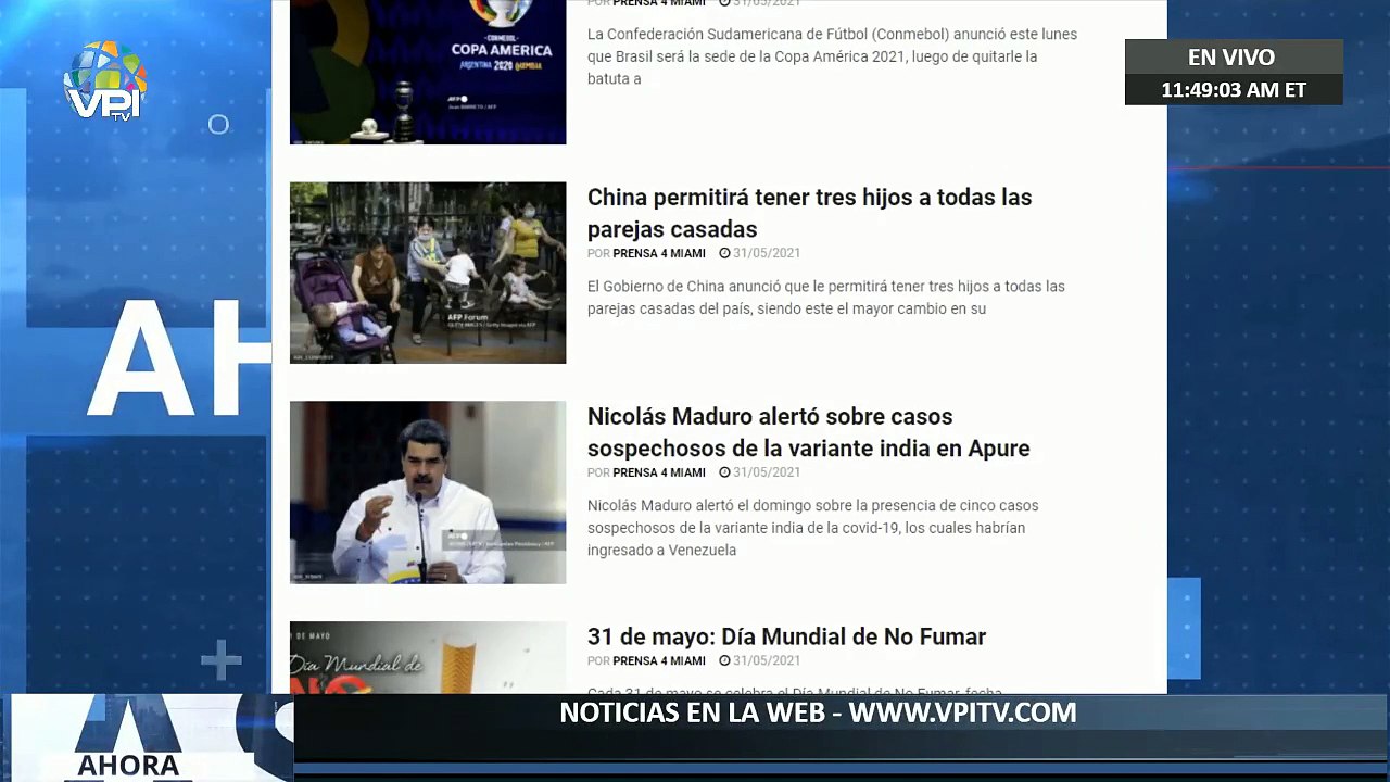 31M | EN VIVO | Copa América se realizará en Brasil + Noticias en www.vpitv.com - Ahora