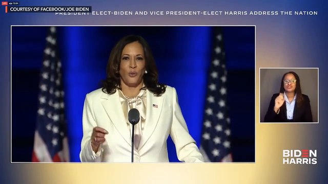 US Vice President-elect Kamala Harris' victory speech