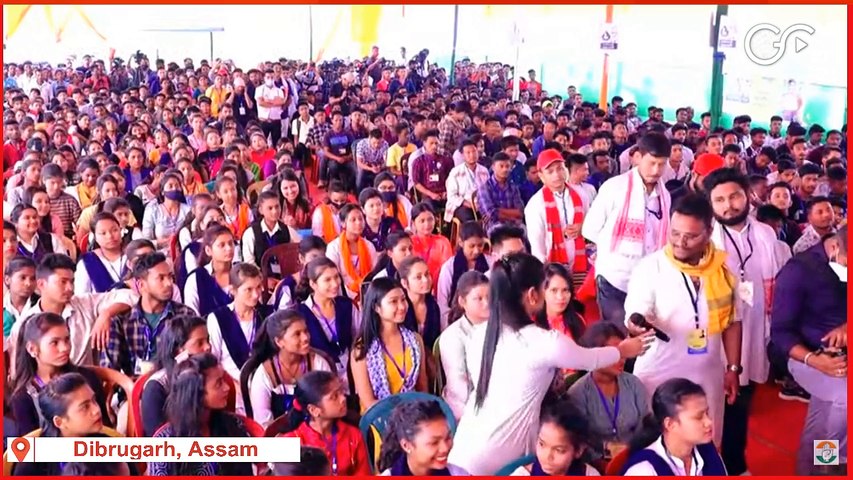 Rahul Gandhi interacts with College Students at Lahowal, Dibrugarh, Assam