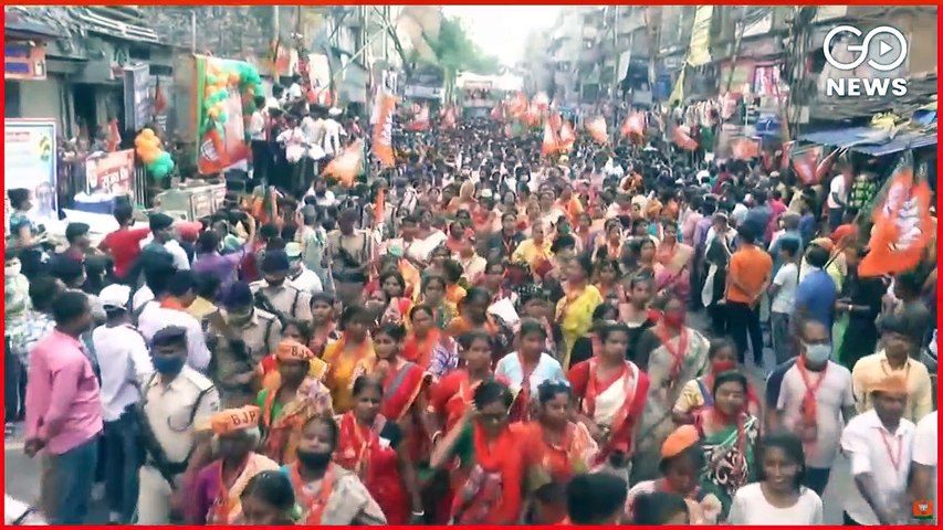 #HomeMinister @AmitShah #Roadshow in #Howrah Madhya, #West Bengal  #AmitShah #BJP #WestBengalElections