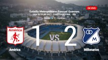 América de Cali vs Millonarios EN VIVO ONLINE: Liga BetPlay 2021 - Cuartos de final - Ida
