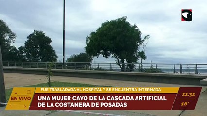 Una mujer se cayó de la cascada artificial de la Costanera de Posadas
