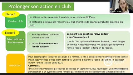 FFEscrime : Webinaire - Développer l'escrime en milieu scolaire