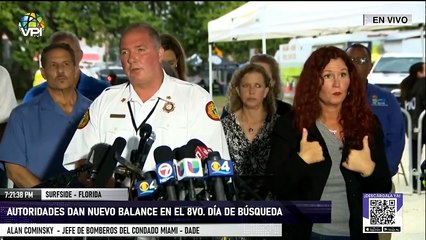Autoridades dan nuevo balance en el 8vo. día de búsqueda en derrumbe en #Surfide #Miami - #1Jul