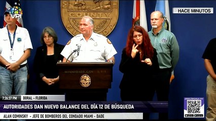 Autoridades dan nuevo balance del día 12 de búsqueda en derrumbe en #Surfide #Miami - #5Jul