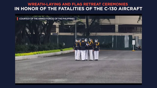 Wreath-laying and Flag Retreat Ceremonies in honor of the Fatalities of the C-130 Aircraft