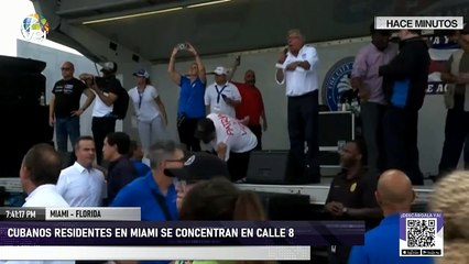 Cubanos residentes en #Miami se concentran en calle 8 - #14Jun