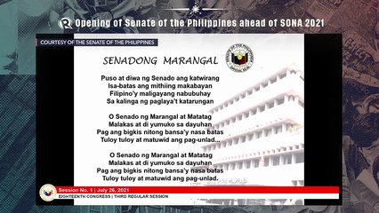 Opening of Senate of the Philippines ahead of SONA 2021