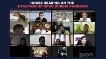 House hearing on situation of OFWs during COVID-19 pandemic