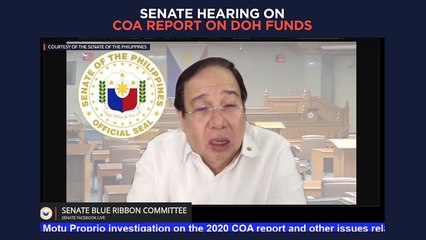 Senate hearing on Commission on Audit’s (COA) report on the funds of Department of Health (DOH)