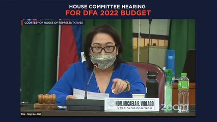 House committee hearing for DFA 2022 budget