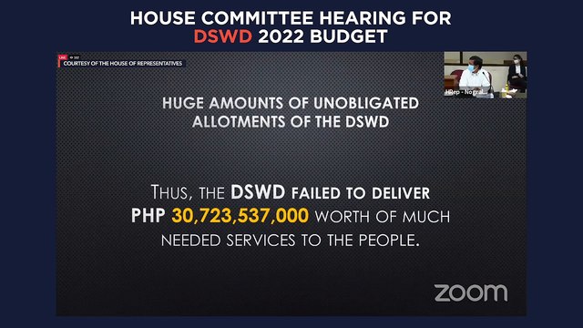 House committee hearing for DSWD 2022 budget
